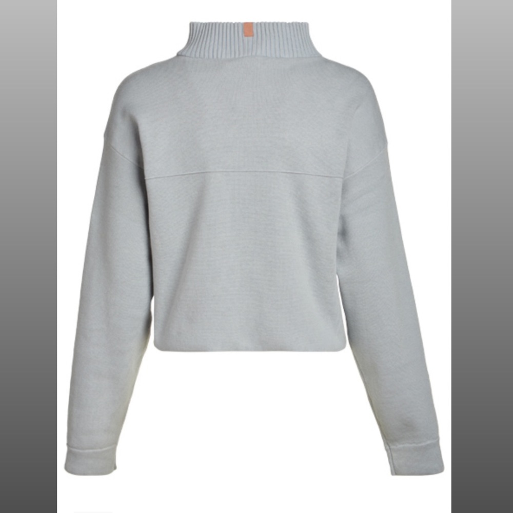 Lunya Cozy Cotton Silk Pullover Quarter Zip Sweater Chilled Blue S M L XL $198 - Picture 2 of 6